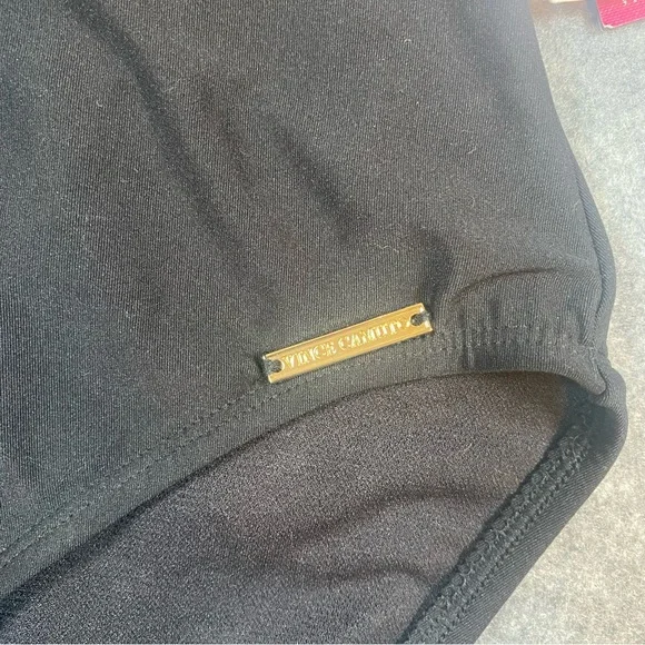 NWT Vince Camuto Plunge Neck Halter Open Back One-Piece Swimsuit Size 10 Black - Picture 4 of 12